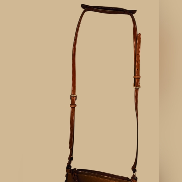 Dooney & Bourke Pebble Leather Letter Carrier Crossbody – Caramel - Picture 11 of 11